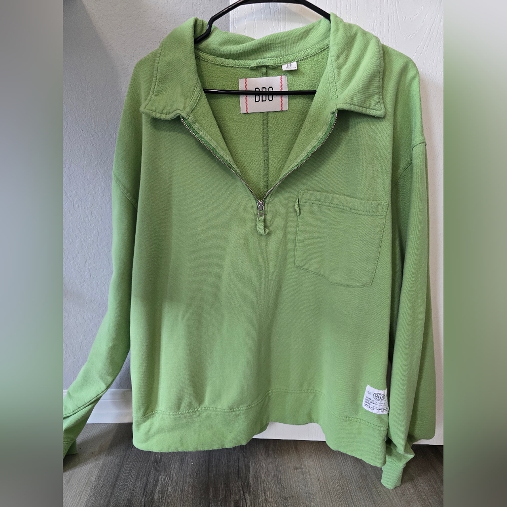 BDG Green Half-Zip Pullover